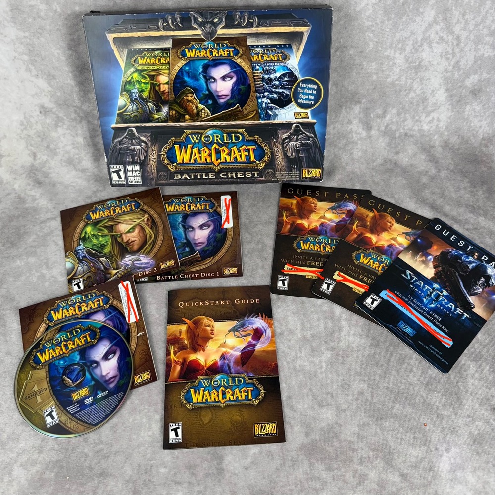 World of Warcraft: Battle Chest (Windows/Mac) Box Set No Guide‎ SEALED DISK